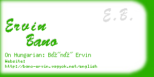 ervin bano business card